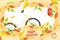 Banner Back to School. Autumn Sale 50 special offer with women city bicycle with colorful seasonal fall leaves, paper airplane and