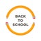 Banner back to school. Vector illustration of two large pencils in a circle. Drawing class at school.