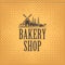 Banner for bakery shop with mill and ears