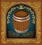Banner barrel advertising wine beer