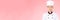 Banner of Beautiful Asian chef woman smile  on pink background