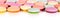 Banner, Biscuits or Macarons various colored on white background