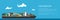 Banner with Cargo Container Ship