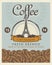 Banner with coffee beans and Eiffel tower in Paris