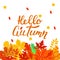 Banner with colored autumn leaves for bright, seasonal design, v