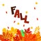 Banner with colored autumn leaves for bright, seasonal design, v