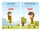 Banner Design with Boy Scout Cartoon Character in Khaki Costume with Backpack and Watching Binoculars Vector