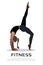 Banner design of fitness sport concept. Young woman practicing yoga. vector