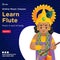 Banner design of learn flute in online music classes