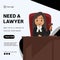 Banner design of need a lawyer