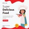 Banner design of super delicious food