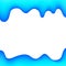 Banner dripping paint blue cartoon style for background, watercolor drips border, blue frame of dripping creamy liquid cartoon