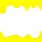 Banner dripping paint yellow cartoon style for background, watercolor drips border, yellow frame of dripping creamy liquid