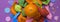 Banner festive poster balloons orange Confetti carnival background ultraviolet.