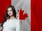 Banner with flag Canada. Travel and learn english or franch language