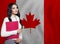 Banner with flag Canada. Travel and learn english or franch language