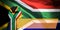 Banner of Flag of South Africa painted on male fist, fist flag, country of South Africa, strength, power, concept of conflict. On
