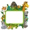 Banner - frame - border - jungle safari theme - illustration for the children