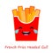 Banner French Fries Emotions. Cute cartoon.