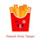 Banner French Fries Emotions. Cute cartoon.