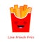 Banner French Fries Emotions. Cute cartoon.