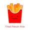 Banner French Fries Emotions. Cute cartoon.