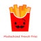 Banner French Fries Emotions. Cute cartoon.