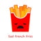 Banner French Fries Emotions. Cute cartoon.