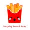 Banner French Fries Emotions. Cute cartoon.