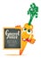 Banner for fresh juice with funny carrot