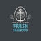 Banner for fresh seafood with anchor and rope