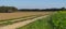 Banner. grass and earth landscape in Weil, along route called Romantic Road, Germany , panorama