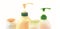 Banner Hair and body care cosmetics white bottles on white isolated background Natural organic product Copy space selective focus