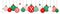 Banner Hanging Christmas Balls Pattern Red Green White