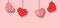 Banner hearts on pink background for Valentines day