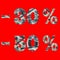 Banner of interest in the sale with the image of dollars inside. -30% -50%. text is isolated on red background.