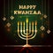 Banner for Kwanzaa with traditional colored and candles representing the Seven Principles or Nguzo Saba .