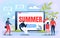 Banner Leisure Vacation Resort Vector Illustration