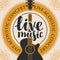 Banner for live music with acoustic guitar