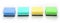 Banner made of colorful sponges for cleaning in green turquoise blue yellow isolated on white background with shadows