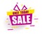 Banner mega Sale Red gift box says sale only today. Promotion background Offer.