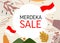 Banner for merdeka august Indonesia independence sale promotion offer discount sale with frame hand hold indonesian flag