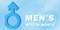 Banner for the national month of men`s health with a symbol of masculinity and text, the concept of a healthy lifestyle