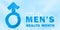 A banner for the national month of men`s health with a symbol of masculinity and text, traditionally held annually in June, the
