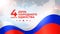 Banner national unity day of russia on november 4. Waving flag on map russia. Background with flying tricolor flag. Russian