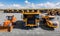 Banner parking open pit mine industry, big yellow mining truck for coal anthracite