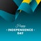 Banner or poster of Bahamas independence day celebration. Waving flag. Vector.