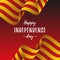 Banner or poster of Catalonia independence day celebration. Catalonia flag. Vector illustration.