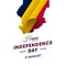Banner or poster of Chad independence day celebration. Chad map. Waving flag. Vector illustration.