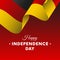 Banner or poster of Germany independence day celebration. Waving flag. Vector.